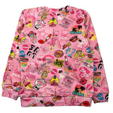 Mousse Kids – Einfarbiges Sweatshirt mit Rundhalsausschnitt und rosa Barbie-Prints für Mädchen