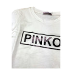 PINKO shirt girocollo tinta unita con logo Bianco per Bambina 028923 BIANCO PINKO 