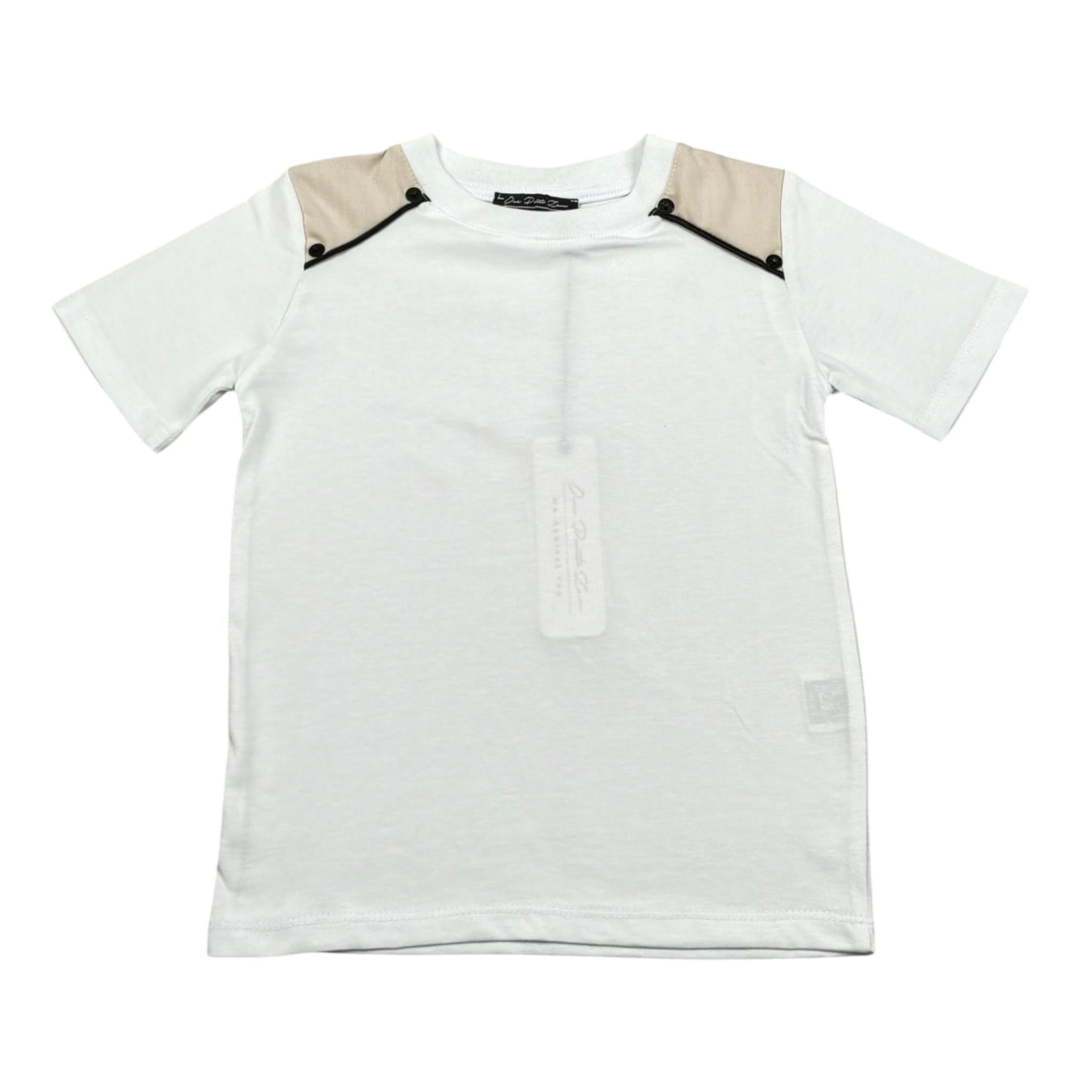 Duepuntozero T-Shirt Tinta Unita con Stampa per Neonato TSB256 BIANCO/BEIGE DUEPUNTOZERO 
