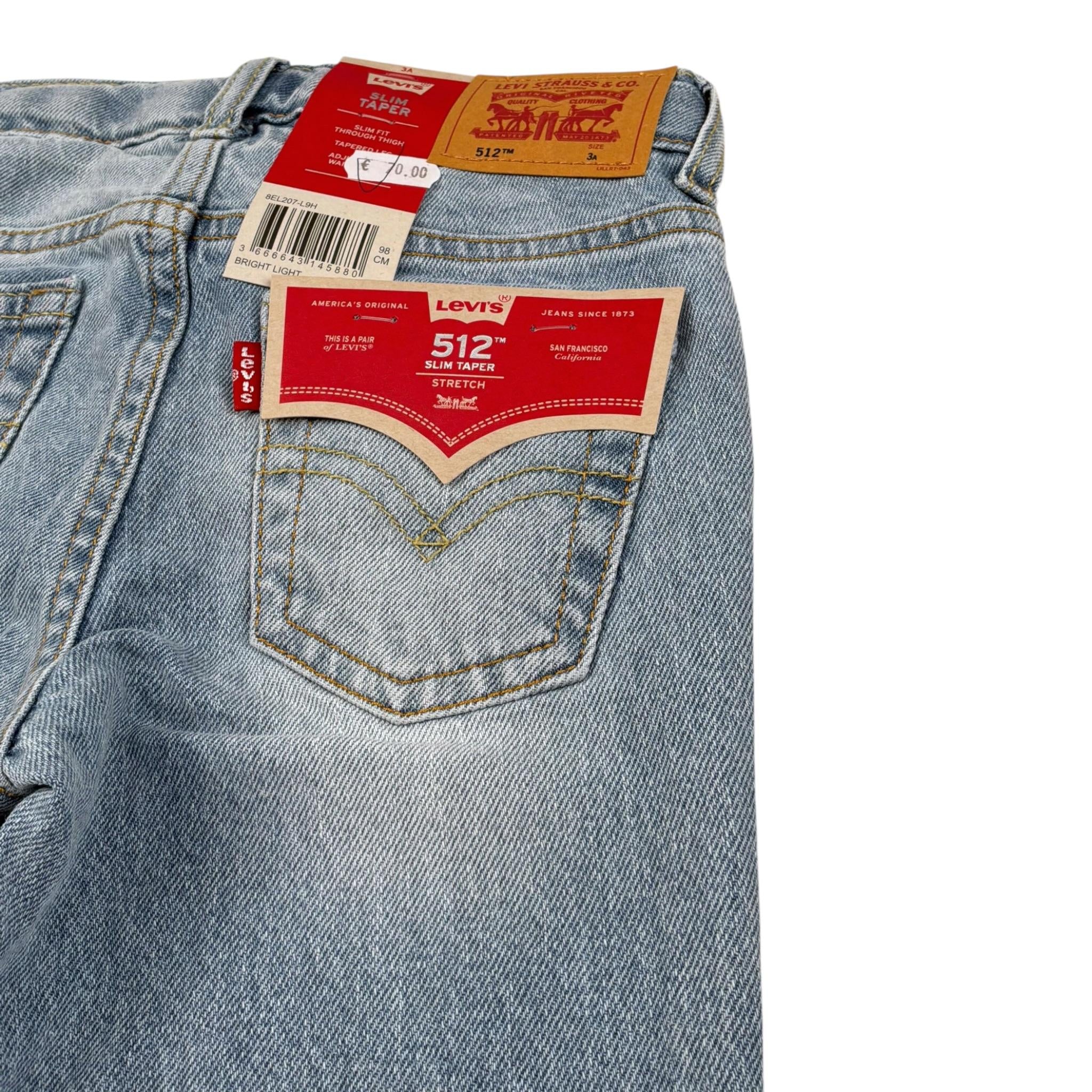 Levi'S Jeans Tinta Unita con Girovita Regolabile per Bambino 8EL207 AZZURRO LEVI'S 