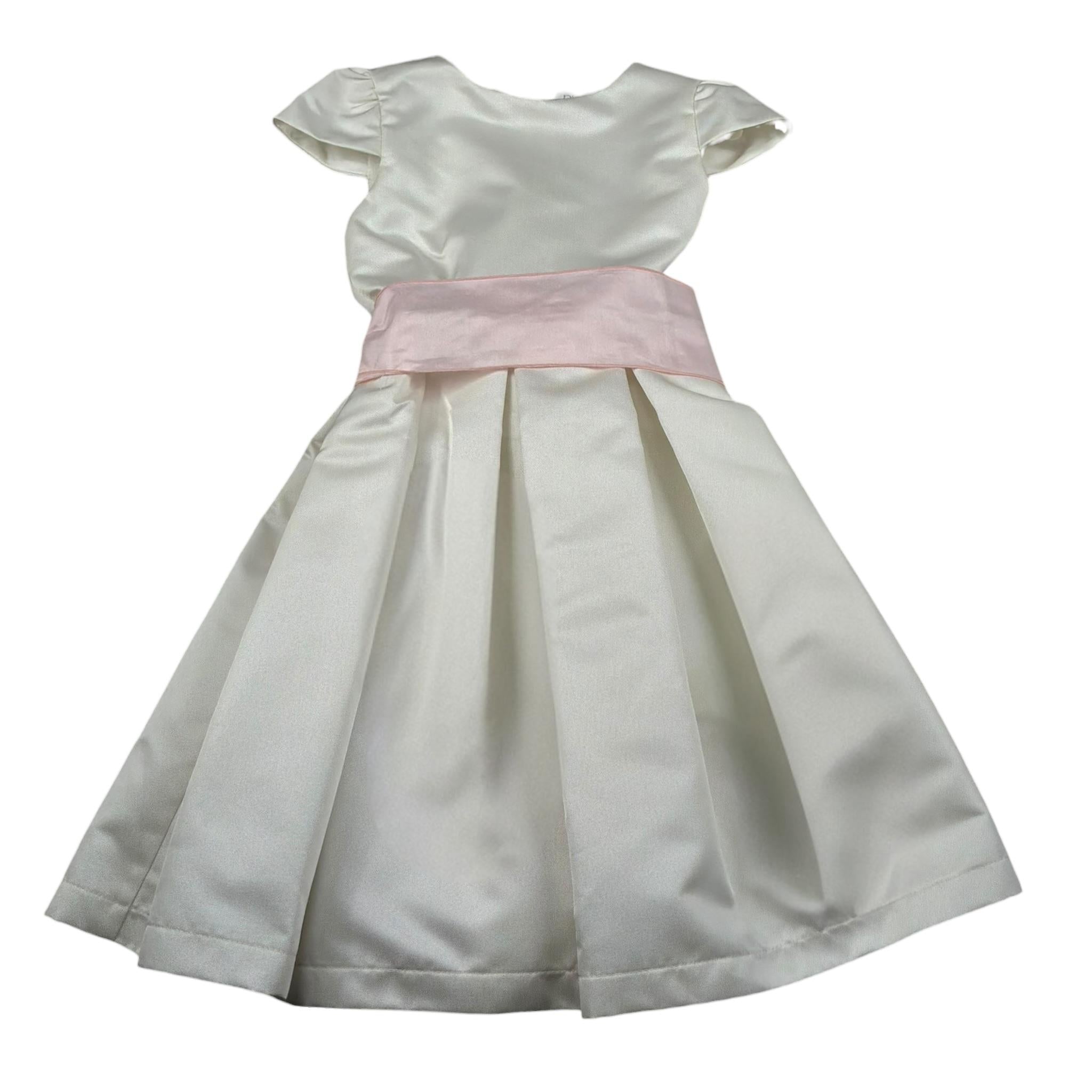 Pure Firenze Abito Mezza tinta unita Cn Cinturino Panna per Bambina PC01245 PANNA PURE FIRENZE 