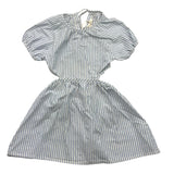 Zhoe &amp; Tobiah Einfarbiges Kleid mit halblangen Ärmeln und weißem Streifenmuster für Babys