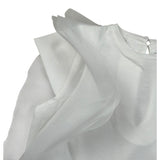 M+E' T-Shirt Girocollo Tinta Unita con Tulle per Bambina UE1768X BIANCO M+E' 