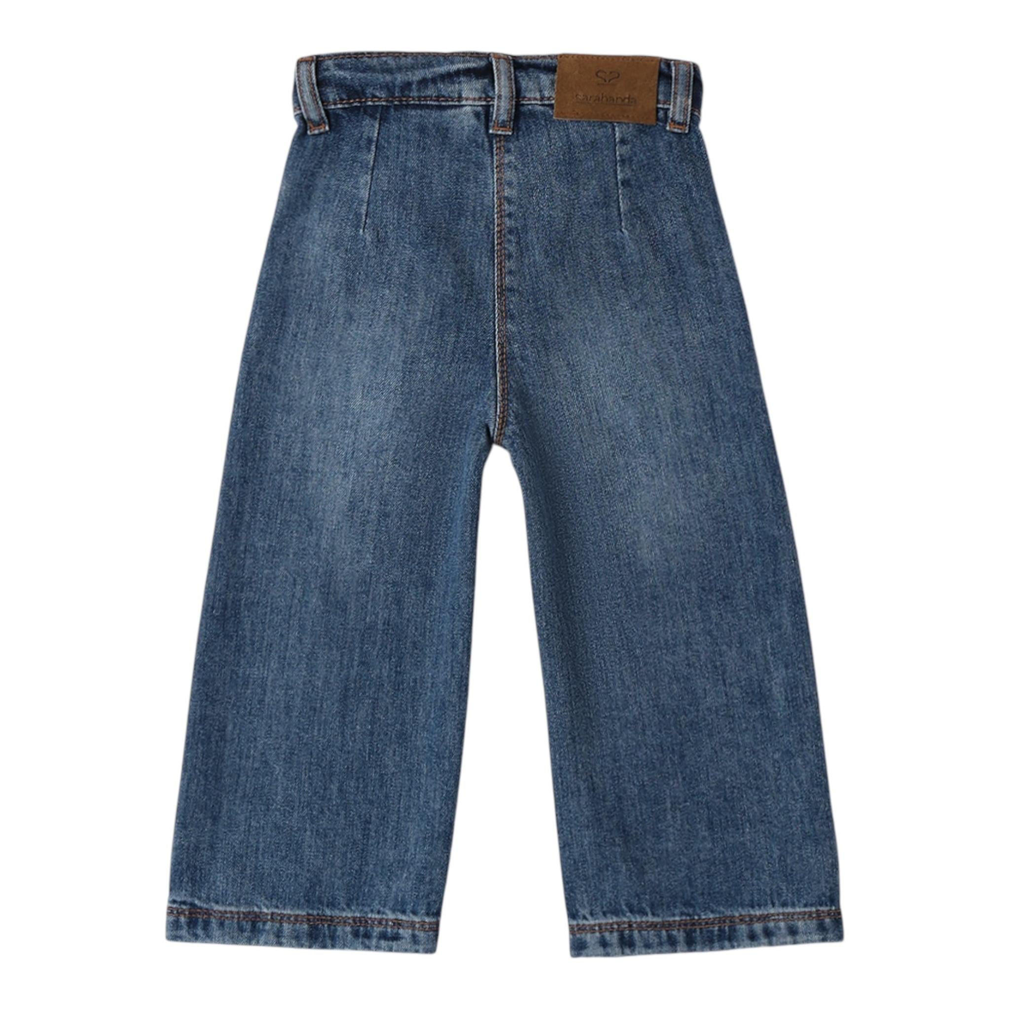 SARABANDA jeans modello a palazzo tinta unita Blu per Bambina A244X BLU SARABANDA 