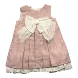 Le Coconne Einfarbiges Ärmelloses Kleid mit Rosa Schleife für Baby Mädchen