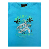 F**K Baby Jungen T-Shirt mit Rundhalsausschnitt und Aufdruck, einfarbig, Hellblau
