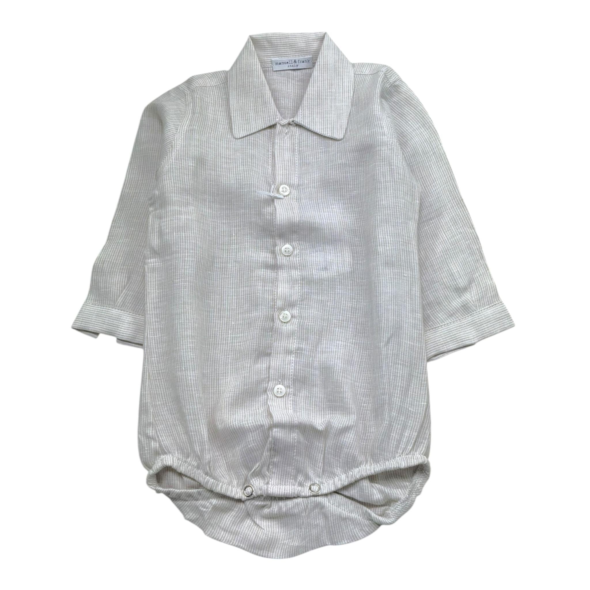 Manuel & Frank Camicia Manica Lunga Modello Body per Neonato MF3251I BEIGE MANUEL & FRANK 