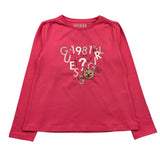 GUESS shirt girocollo tinta unita con stampa in contrasto Fuxia per Neonata K4BI05J1314N FUXIA GUESS 