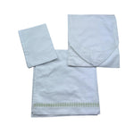 Le Bebe' Lenzuola Set 3 Pezzi Tinta Unita con Stampa per Neonata LBG6234 BIANCO LE BEBE' 