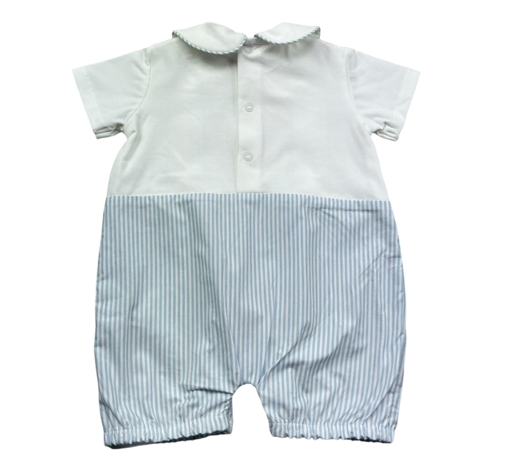 Le Bebe Pagliaccetto Bicolore Mezza Manica per Neonato LBB5257 BIANCO/AZZURRO LE BEBE 