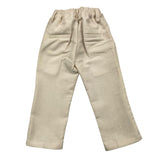 Emanuel Pris Einfarbige Hose mit elastischer Taille Beige für Neugeborene