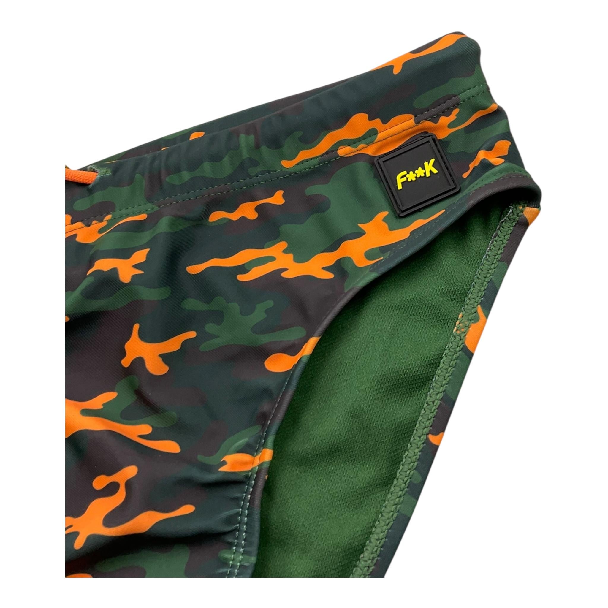 F**K Costume Modello Slip Tinta Unita con Stampa Militare per Bambino FJ234079U VERDE F**K 