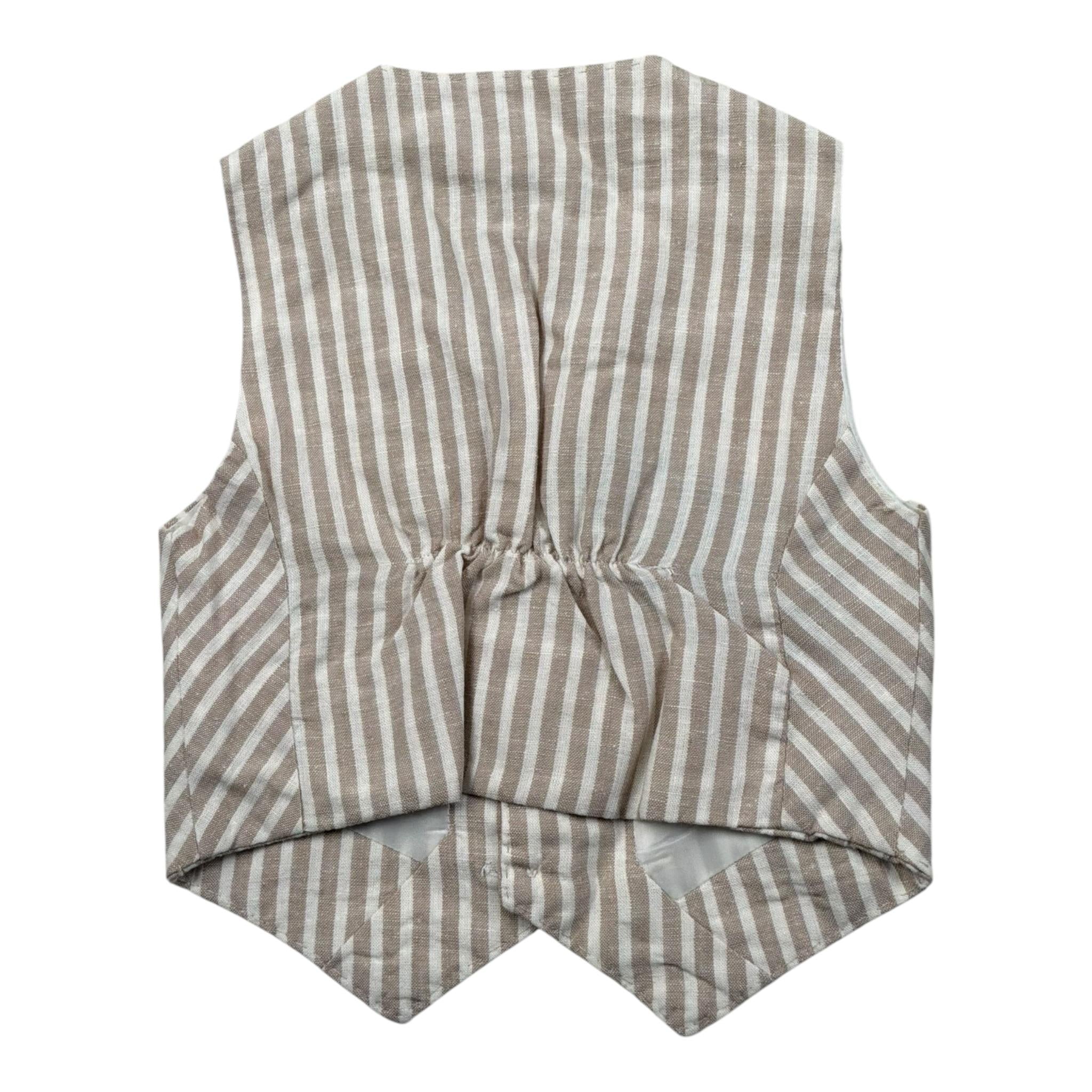 Manuel & Frank Gilet Tinta Unita con Bottoni E Fantasia A Righe per Neonato MF5155N BEIGE MANUEL & FRANK 