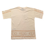 Kejo Einfarbiges Rundhals-T-Shirt mit Kontrastdruck Rosa für Jungen