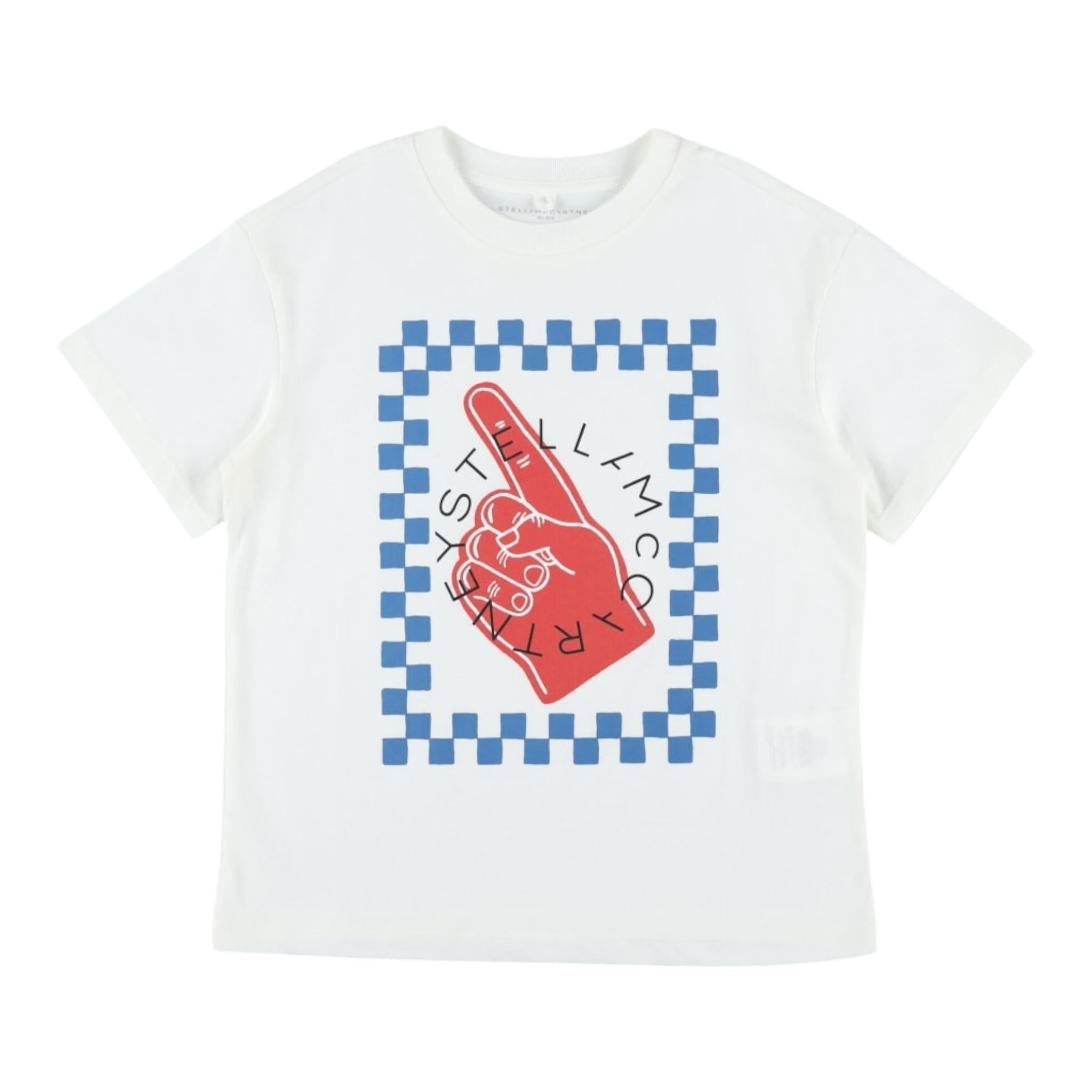 Stella Mccartney T-Shirt Girocollo Tinta Unita con Stampa per Bambino TW8R71 BIANCO STELLA McCARTNEY 