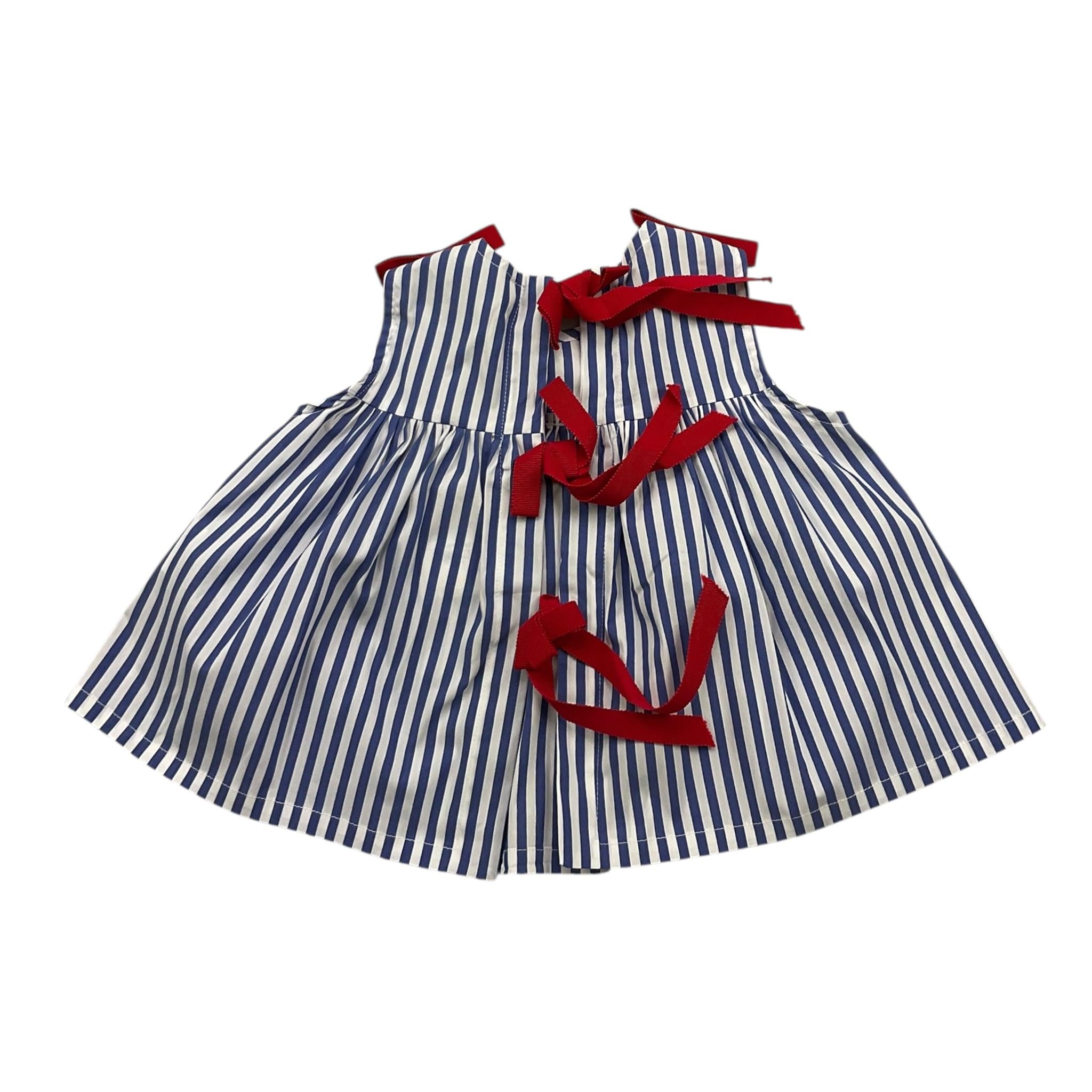 Ilfarobimbi Camicia Giromanica Bicolore con Fantasia A Righe per Neonata IFB50195N BIANCO/AZZURRO ILFAROBIMBI 