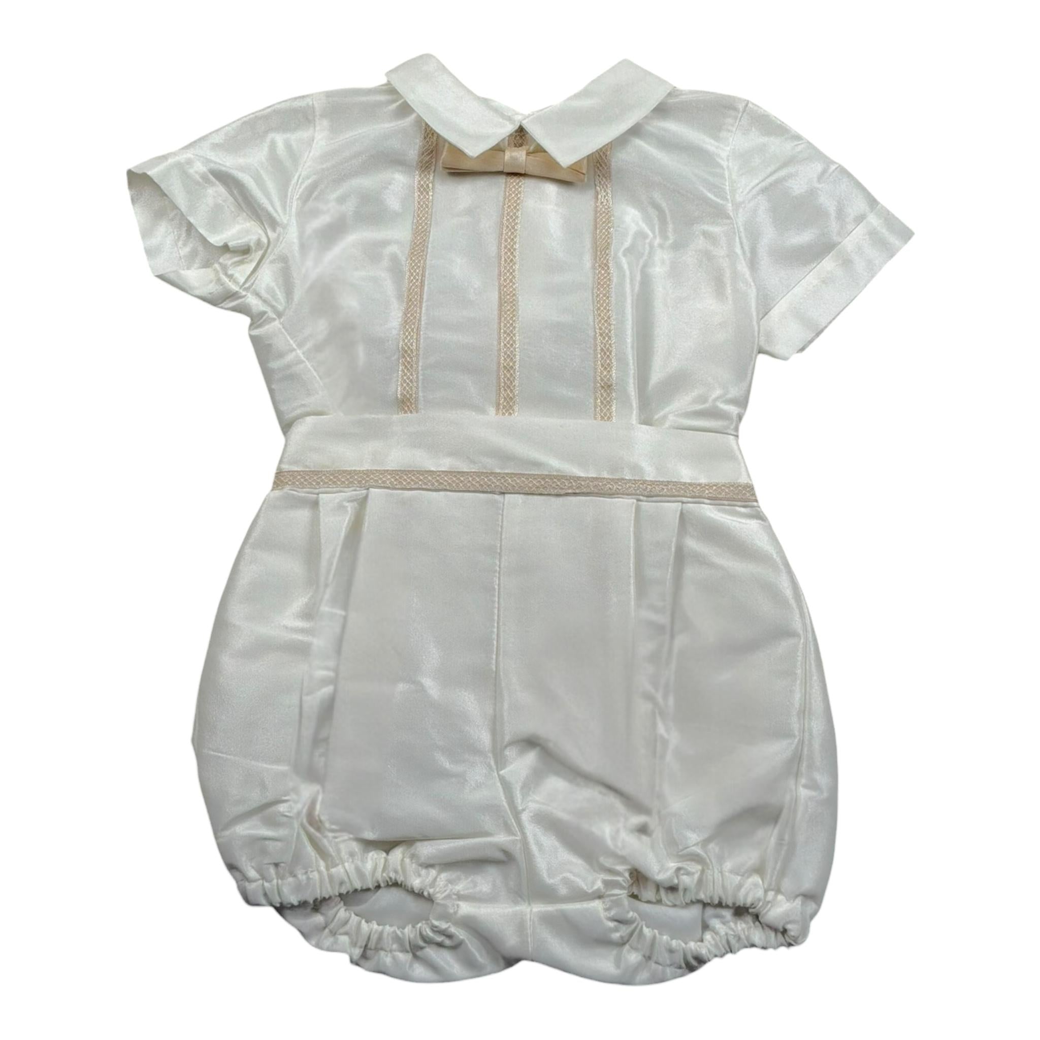 Pontoporponto Completo 3 Pezzi Camicia-Bermuda-Papillions per Neonato 5794 BIANCO/BEIGE PONTOPORPONTO 