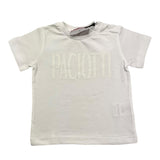 Cesare Paciotti Rundhals-T-Shirt, einfarbig, mit weißem Logo-Print für Neugeborene