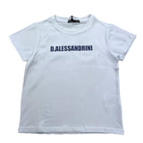 Daniele Alessandrini Einfarbiges Rundhals-T-Shirt mit weißem Aufdruck für Kinder