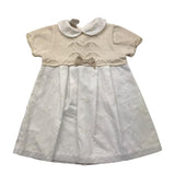 Marlu‘ Zweifarbiges Halbarmkleid mit beigem Kragen für Baby-Mädchen