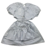 Zhoe &amp; Tobiah Einfarbiges Kleid mit halblangen Ärmeln und weißem Streifenmuster für Babys