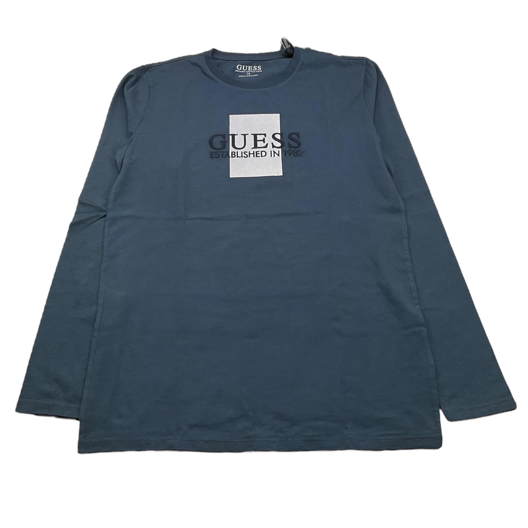 GUESS shirt girocollo tinta unita con stampa Blu per Bambino L3BI10I3Z14 BLU GUESS 