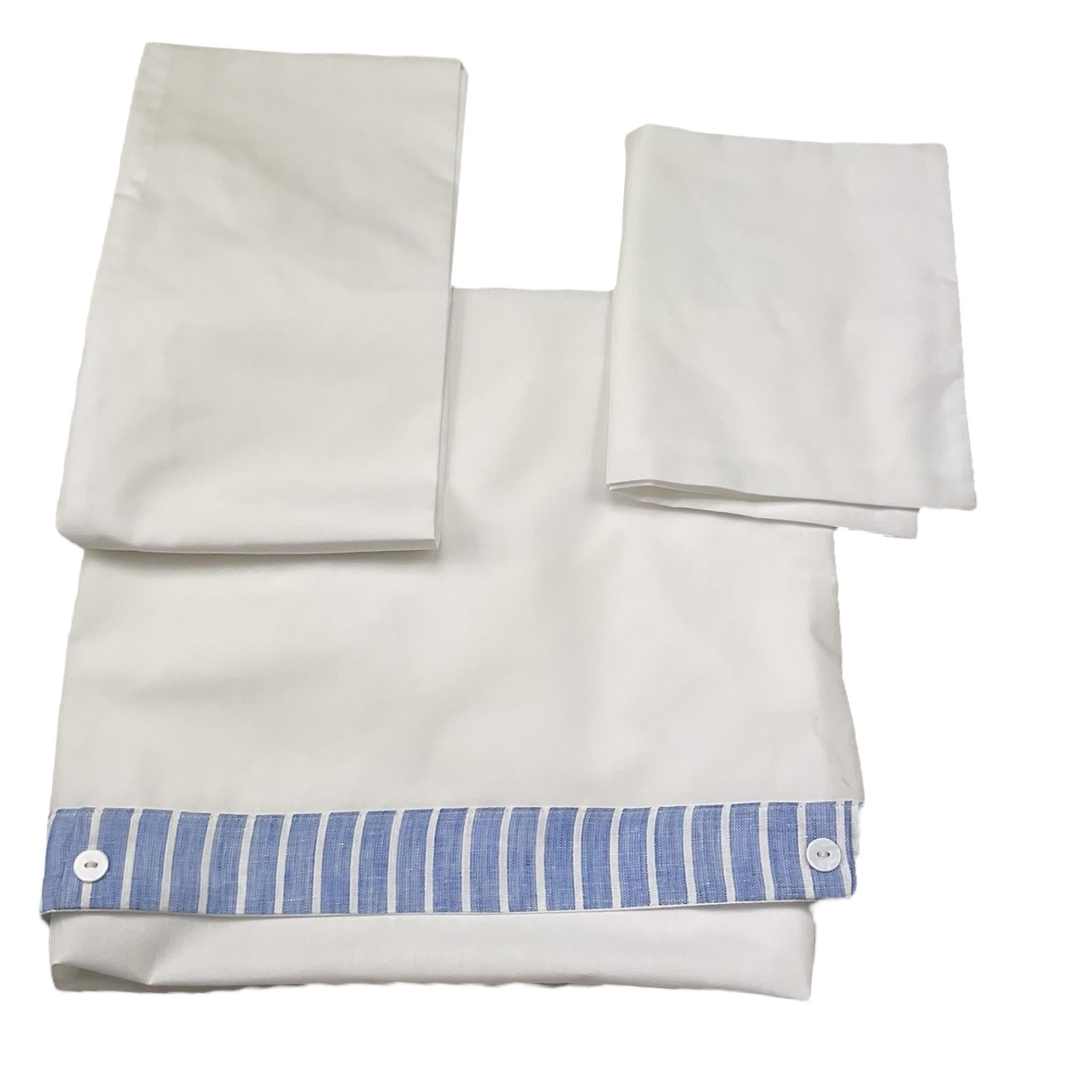 I Delfi Lenzuola Bicolore 3 Pezzi  per Neonato 25P5272 BIANCO/AZZURRO I DELFI 