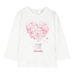 MONNALISA shirt tinta unita girocollo con stampa Bianco per Neonata 39D600 BIANCO MONNALISA 