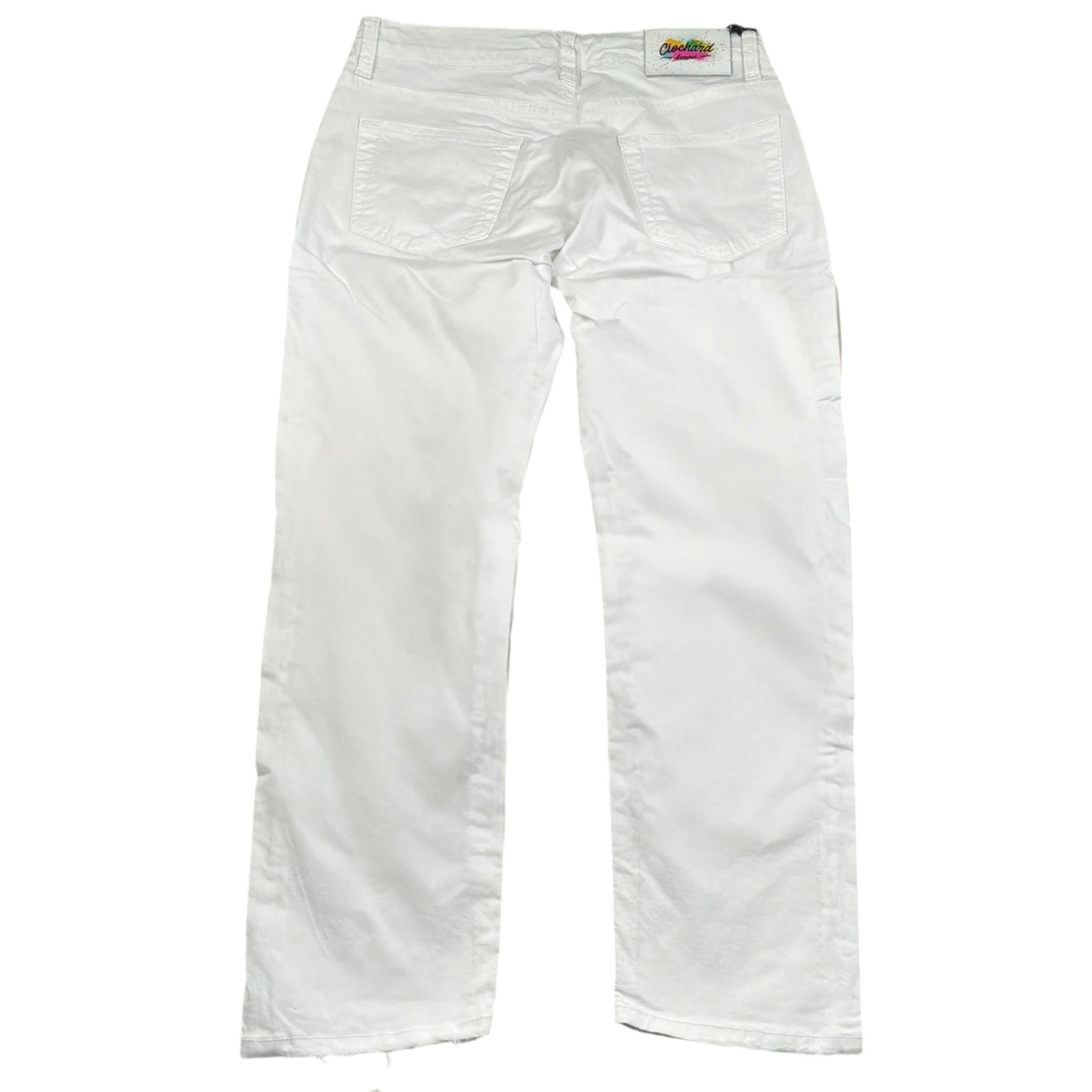 Clochard Jeans tinta unita con Strappi Bianco per Bambino 008 BIANCO CLOCHARD 