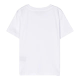 Balmain Einfarbiges T-Shirt mit Rundhalsausschnitt und Glitzer-Print in Weiß für Mädchen