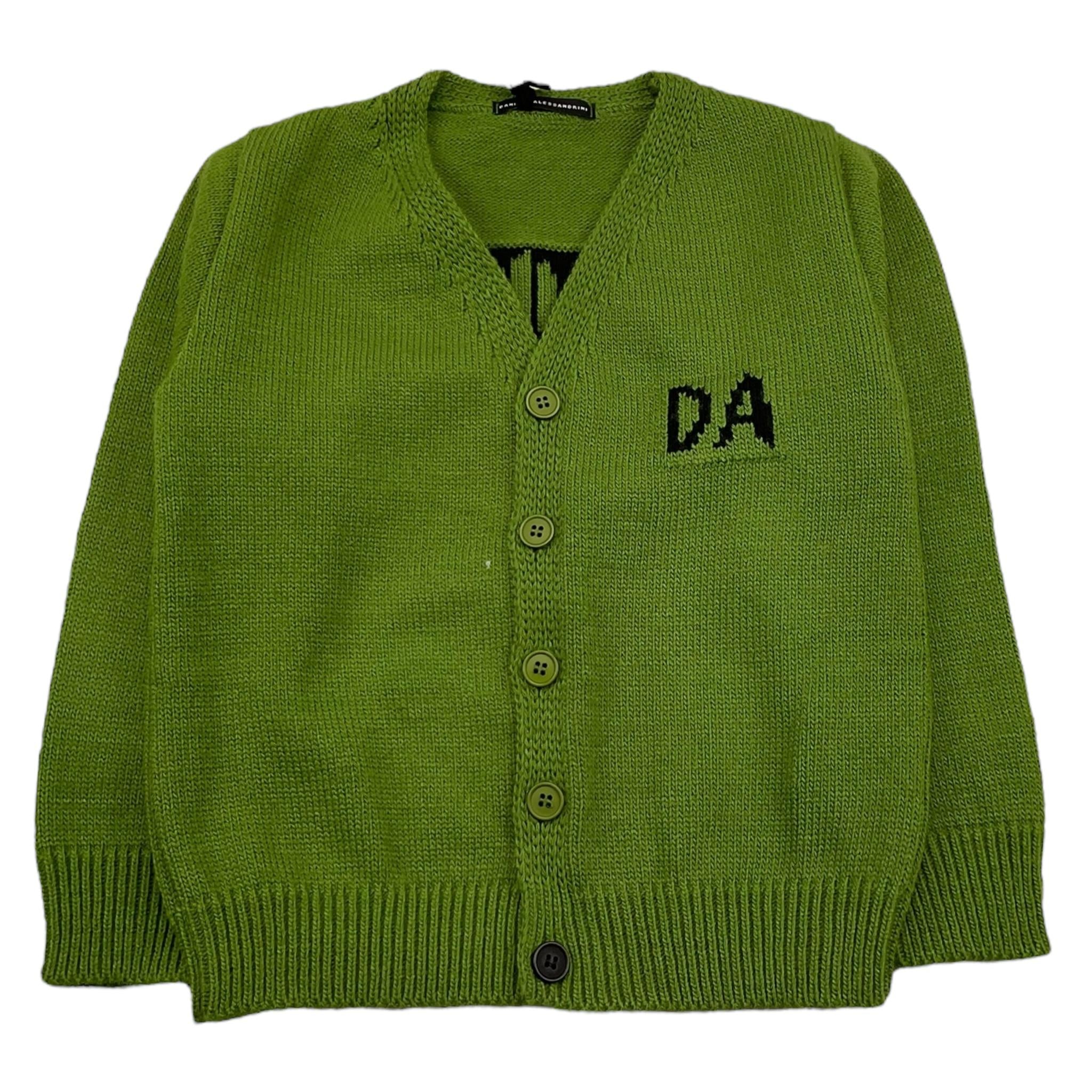 DANIELE ALESSANDRINI cardigan tinta unita con logo Verde per Bambino 1291W00060 VERDE DANIELE ALESSANDRINI 