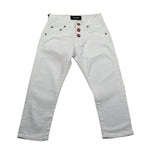 G2Firenze Jeans tinta unita con Bottoni Bianco per Bambino 00597 BIANCO G2FIRENZE 