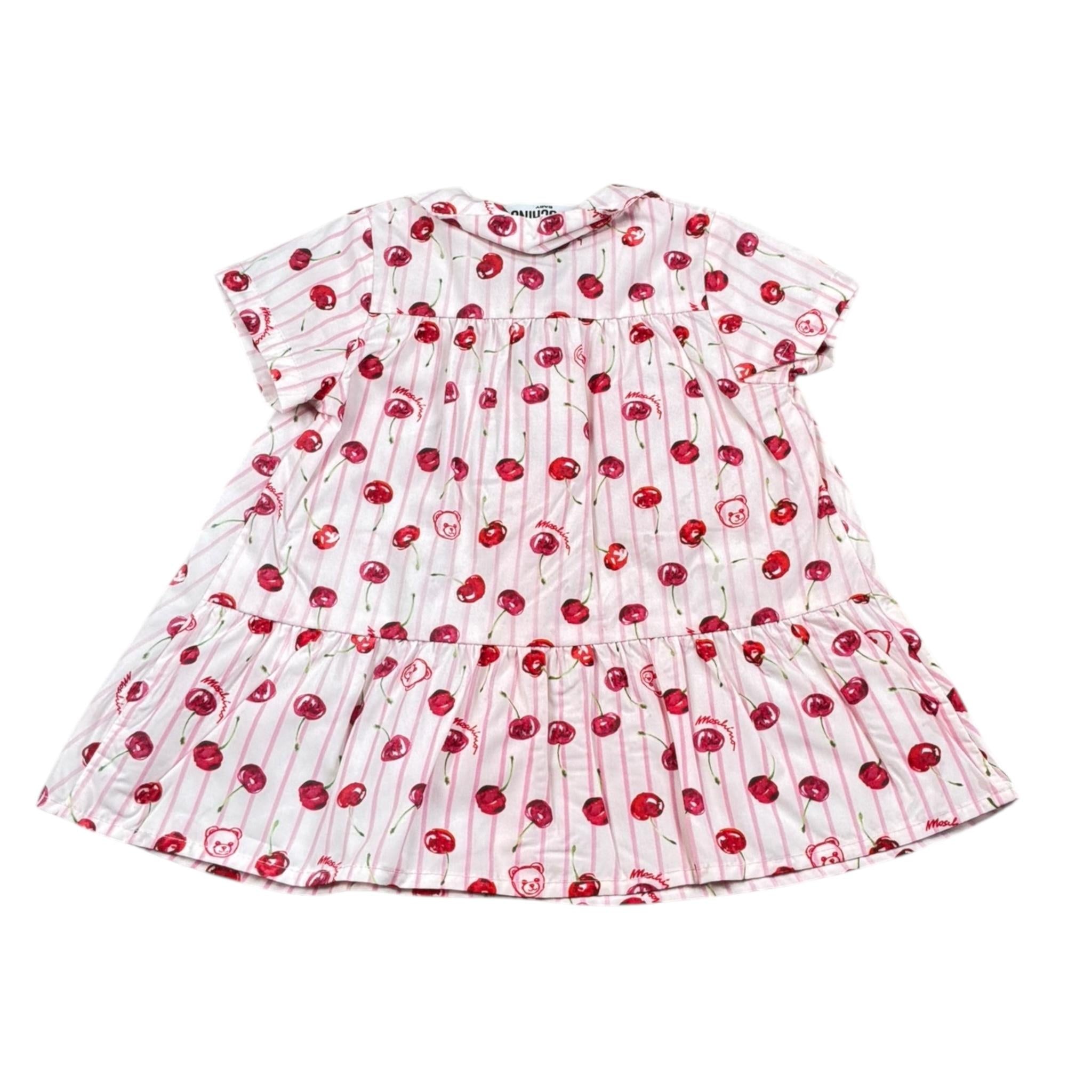 Moschino Abito Tinta Unita con Fantasia Mezza Manica per Neonata MDV0D8 BIANCO MOSCHINO 