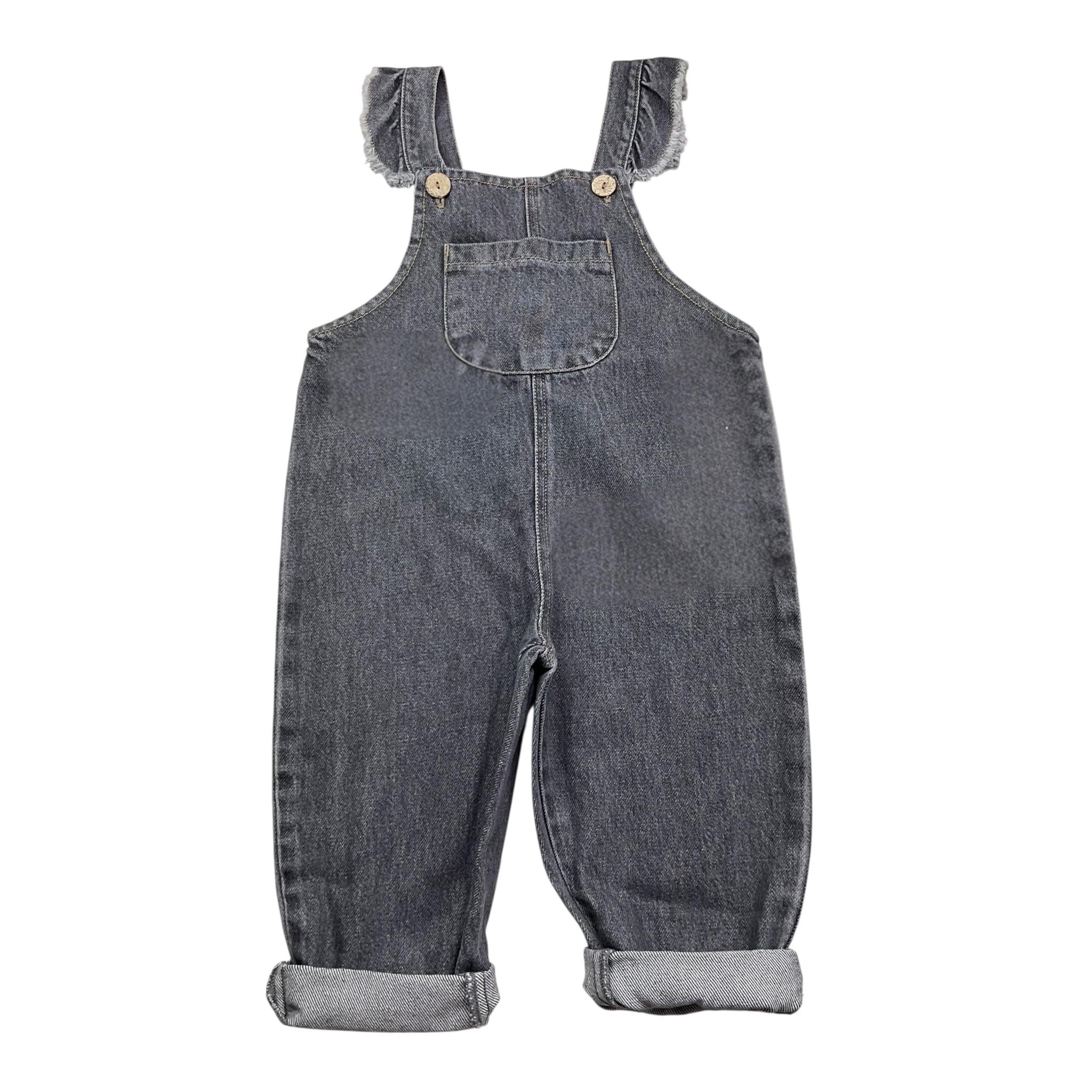 PLAY UP salopette tinta unita in denim Nero per Neonata PA022AP11503N NERO PLAY UP 