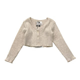 Minimo Complete Beige gerippte Cardigan-Hose für Baby Mädchen
