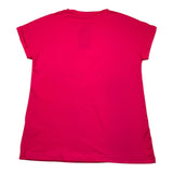 Cecyle Einfarbiges Rundhals-T-Shirt mit Fuchsia-Muster für Mädchen