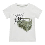 Guess T-Shirt Girocollo Tinta Unita con Stampa per Neonato N5RI27K8HM4 BIANCO GUESS 