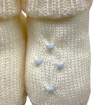 BABY LORD babbucce tinta unita con ricami in contrasto Panna per Neonato 711 PANNA BABY LORD 