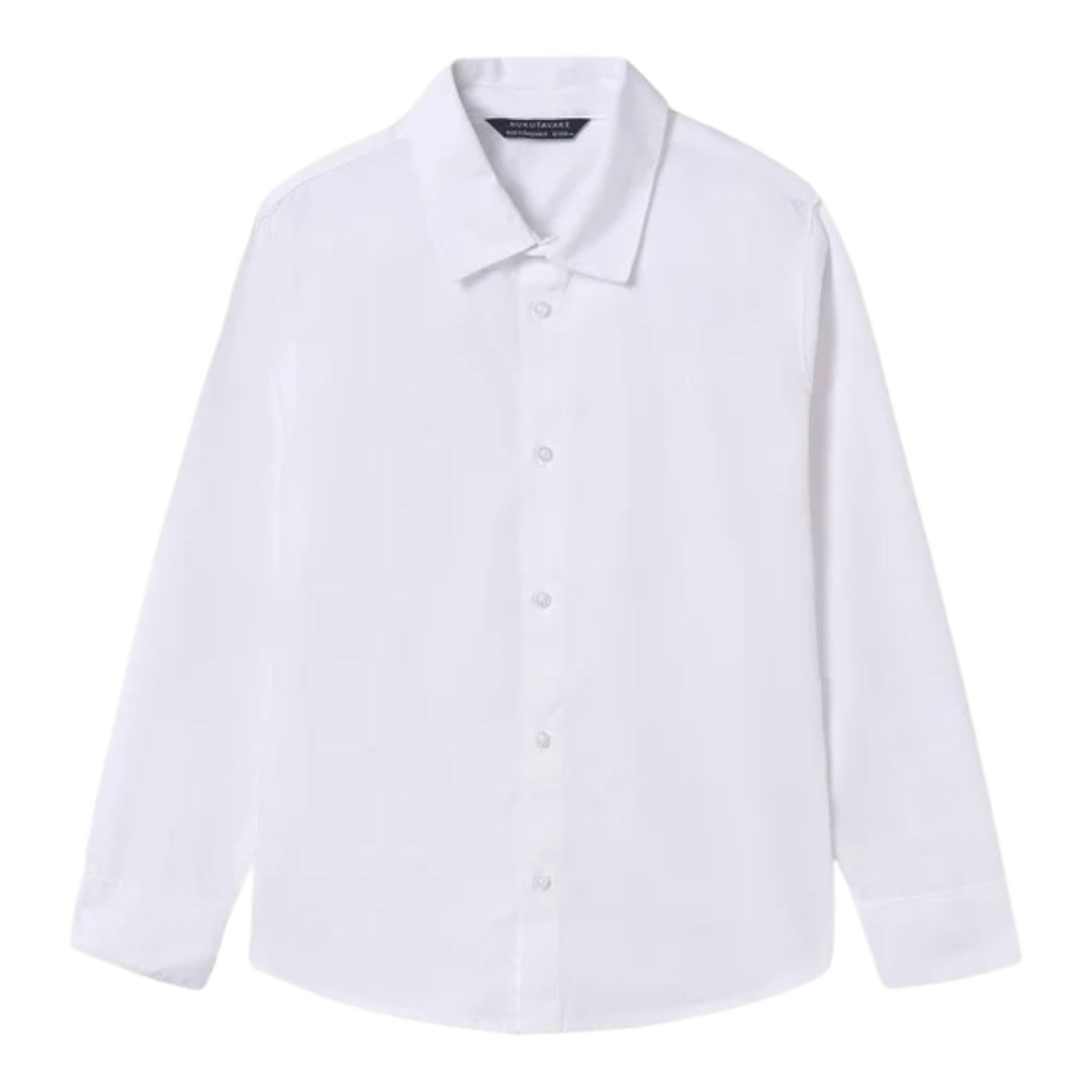NUKUTAVAKE camicia tinta unita manica lunga Bianco per Bambino 874 BIANCO NUKUTAVAKE 