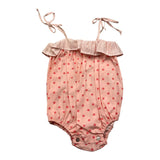 Zhoe &amp; Tobiah Baby Mädchen Einfarbig Polka Dot Strap Strampler Rosa