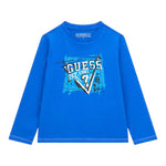 GUESS shirt girocollo tinta unita con stampa Cobalto per Bambino N4YI01K8HM4XXJ COBALTO GUESS 