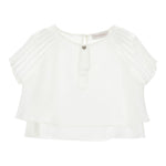 Monnalisa Camicia Mezza Manica Tinta Unita per Bambina 79E610X BIANCO MONNALISA 