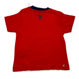 US Polo Assn Zweifarbiges T-Shirt mit Rundhalsausschnitt und Handaufdruck, Weiß/Rot, für Babys