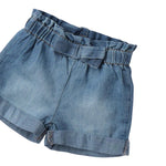 Mini Banda Short In Denim tinta unita Blu per Neonata 3B735XX BLU MINI BANDA 