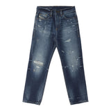 Diesel Jeans Einfarbig Mit Rissen Und Verstellbarer Taille Blau Für Jungen