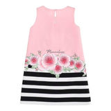 Monnalisa Abito Giromanica Tinta Unita con Stampa per Bambina 117928 ROSA MONNALISA 