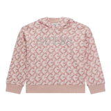 GUESS felpa con cappuccio tinta unita con stampa logo Rosa per Neonata K4BQ06KAD73N ROSA GUESS 