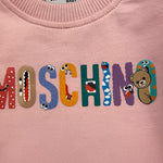 MOSCHINO abito girocollo tinta unita con stamoa Rosa per Neonata MDV0CX ROSA MOSCHINO 