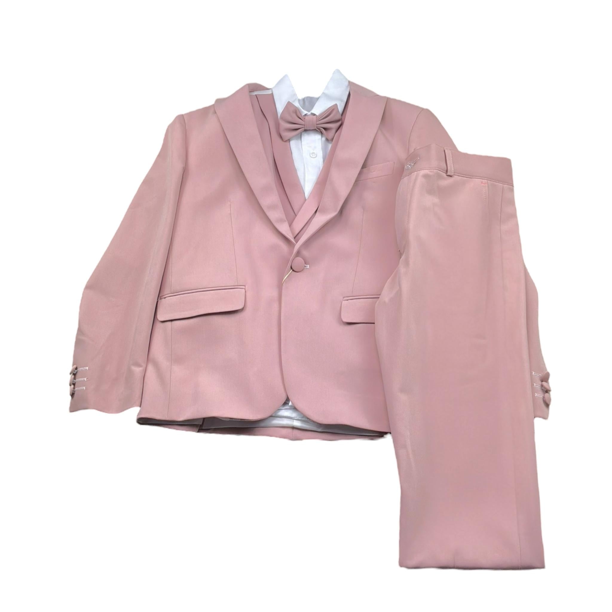 Antonio Notaro Completo 5 Pezzi Gilet-Giacca-Camicia-Papillions-Pantalone per Bambino BK7302 ROSA ANTONIO NOTARO 