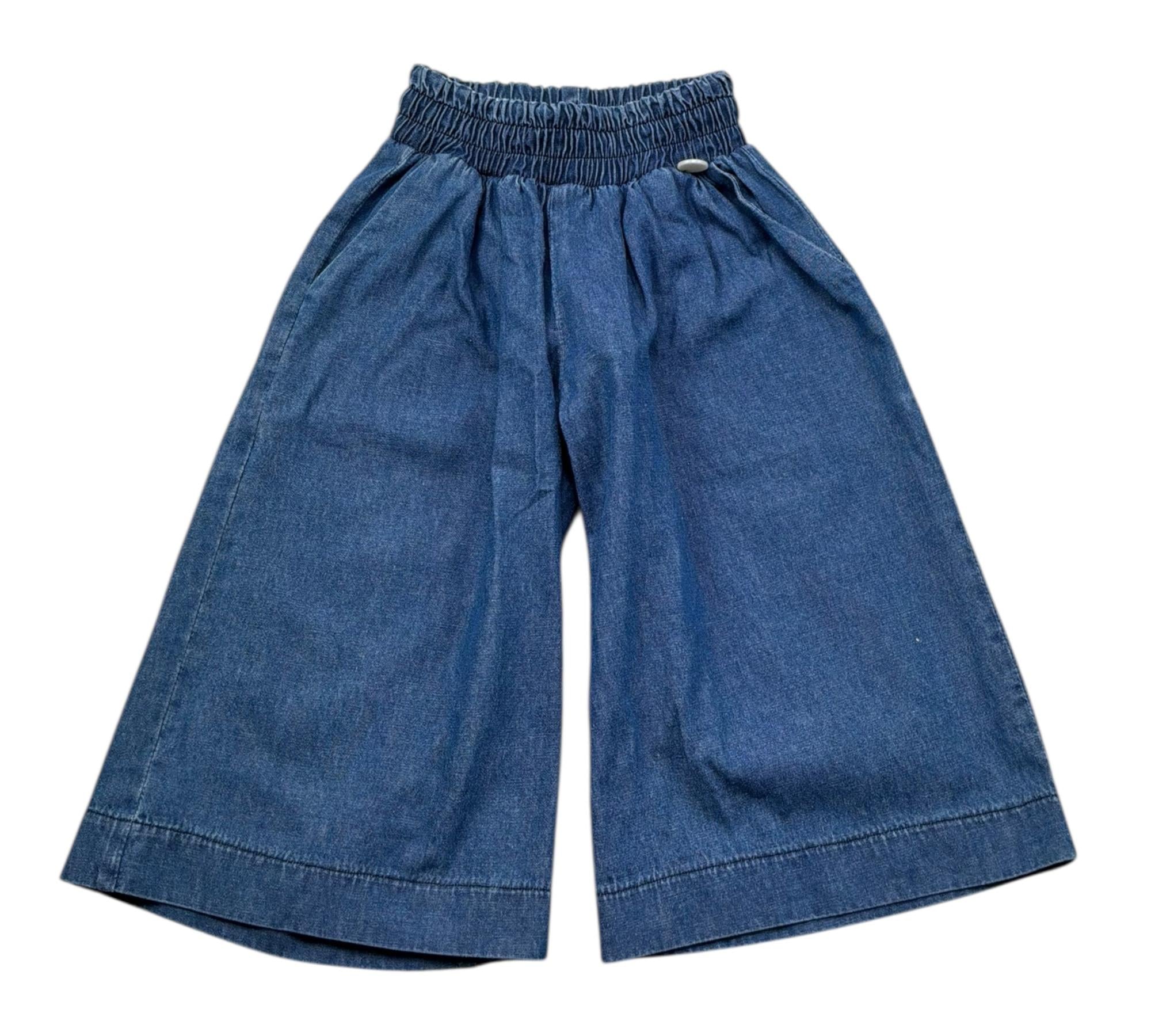 Le Bebe Pantalone In Denim Tinta Unita Modello Palazzo per Neonata LBG6416 BLU LE BEBE 
